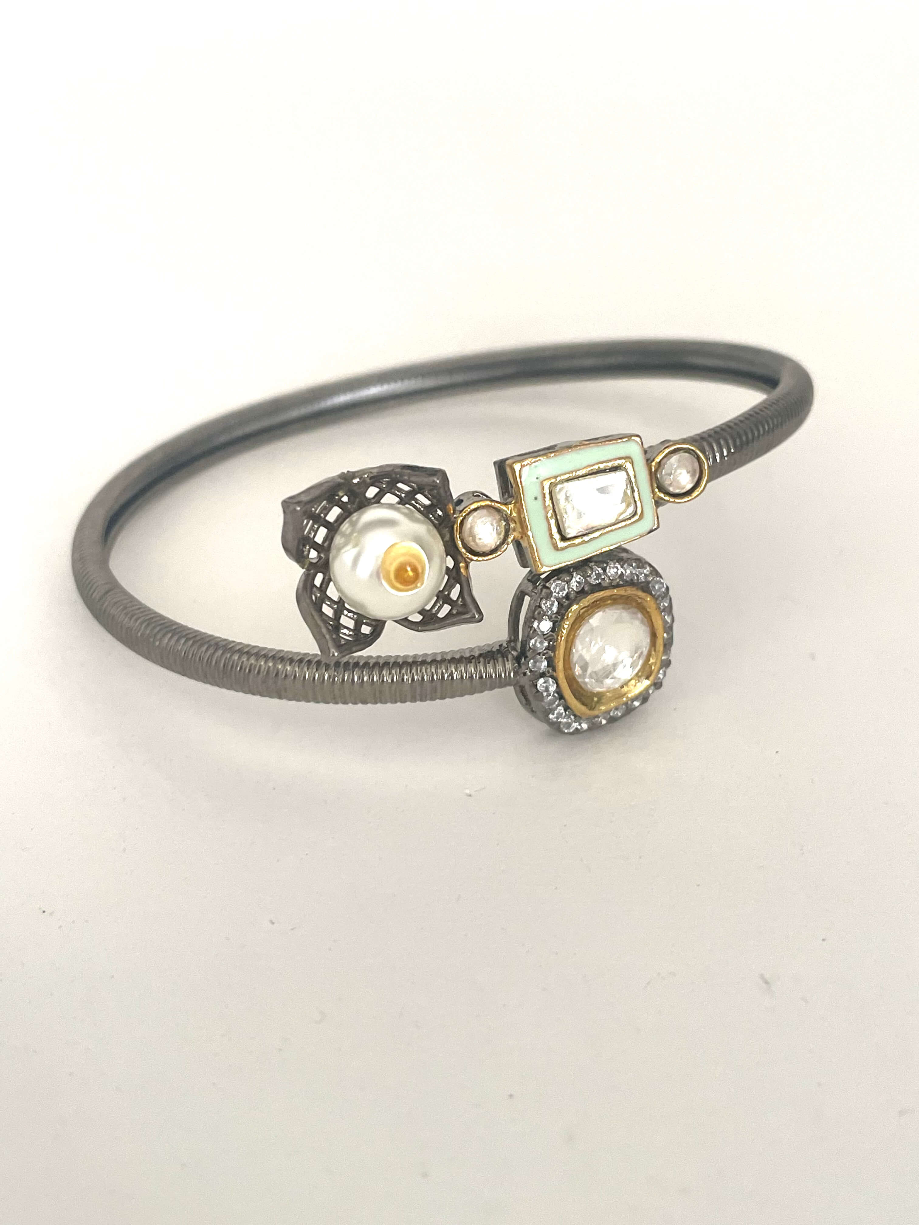 Aria Polki Silver Bracelet